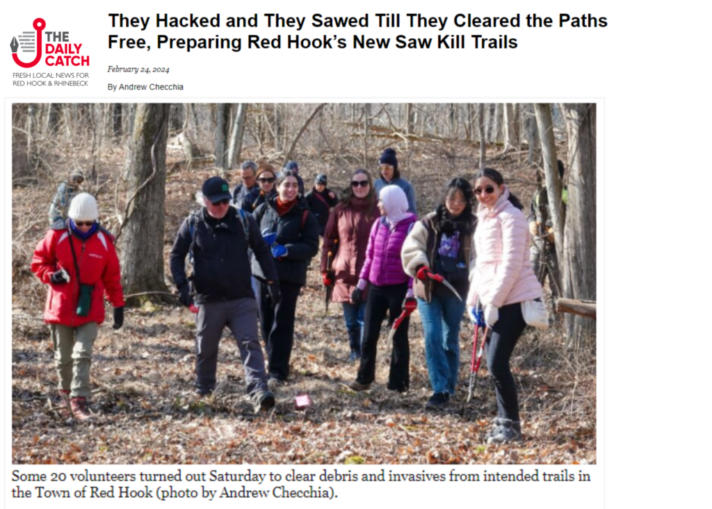 Daily Catch article: A Community for New Saw Kill Trails